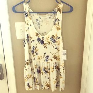 American Eagle floral peplum tank top